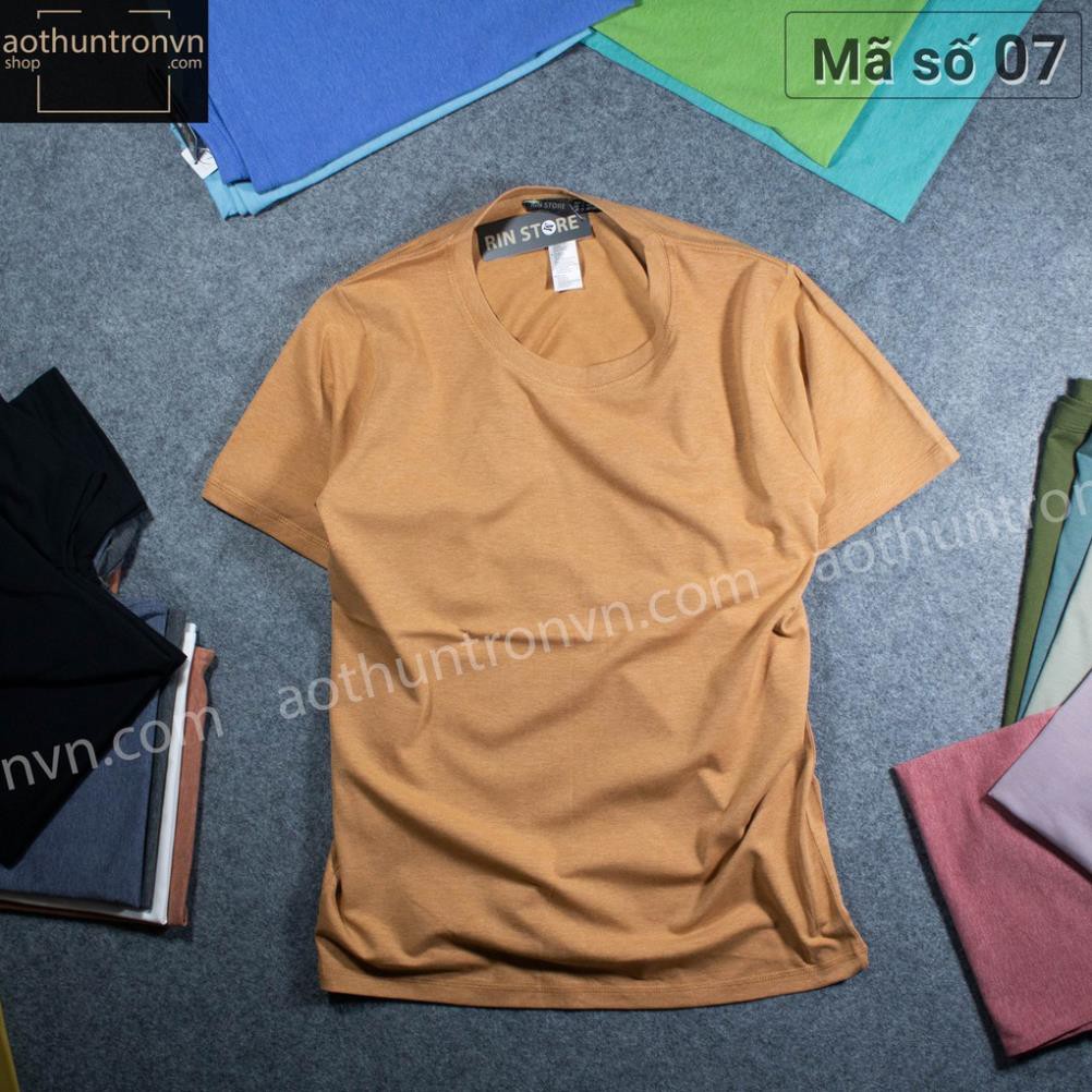 [vàng bò] Áo phông nam trơn nhiều màu cotton loại dày 4 chiều ngắn tay cổ tròn RIN STORE phom basic suông rộng 😍