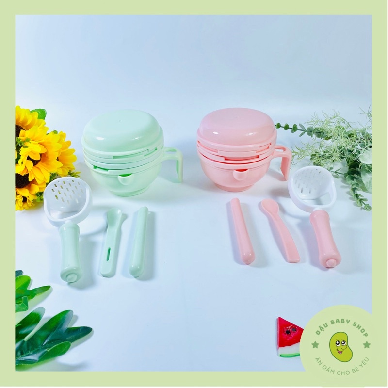 Bộ dụng cụ chế biến ăn dặm kiểu Nhật cho bé 9 chi tiết loại xịn