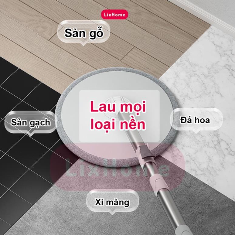 [ FREESHIP ] Chổi lau nhà tách nước bẩn thông minh 360 độ 2 bông lau, bộ cây lau nhà tách nước bẩn nước thải