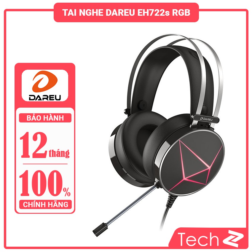 Tai nghe Dareu EH722s Black (USB, 7.1, Led 7 màu) - TechZ