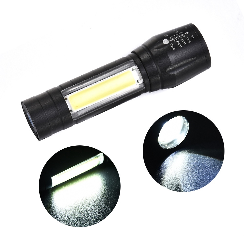 Đèn Pin LED T6 Cổng Sạc USB Có Thể Thu Phóng Dùng Ngoài Trời