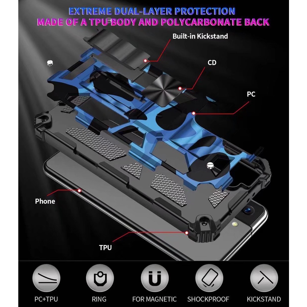 Military Armor Phone Case For Samsung Galaxy S20 S20 Plus S20 Ultra Note 20 Note 20 Ultra S20 FE 5G S21 S21 Plus S21 Ultra S21 FE Shockproof Cover