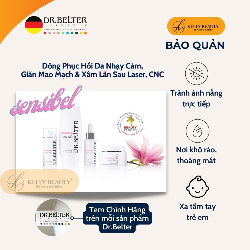 Sensibel Delicate Cleanser DR.BELTER - Sữa Rửa Mặt Cho Da Nhạy Cảm, Giãn Mao Mạch, Da Dùng Laser, Peel | Kelly Beauty
