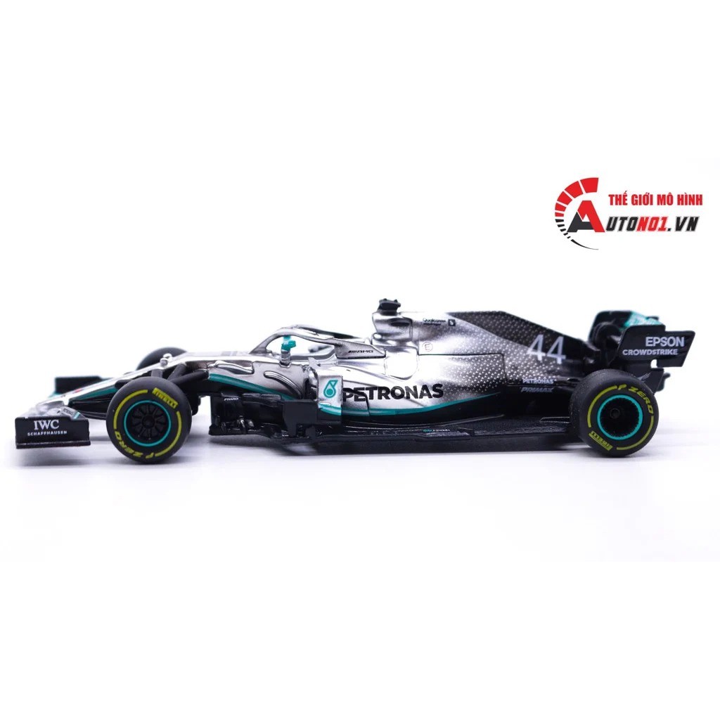 MÔ HÌNH XE F1 MERCEDES AMG PETRONAS F1 W10 2019 #44 HYBRID 1:43 BBURAGO 7521