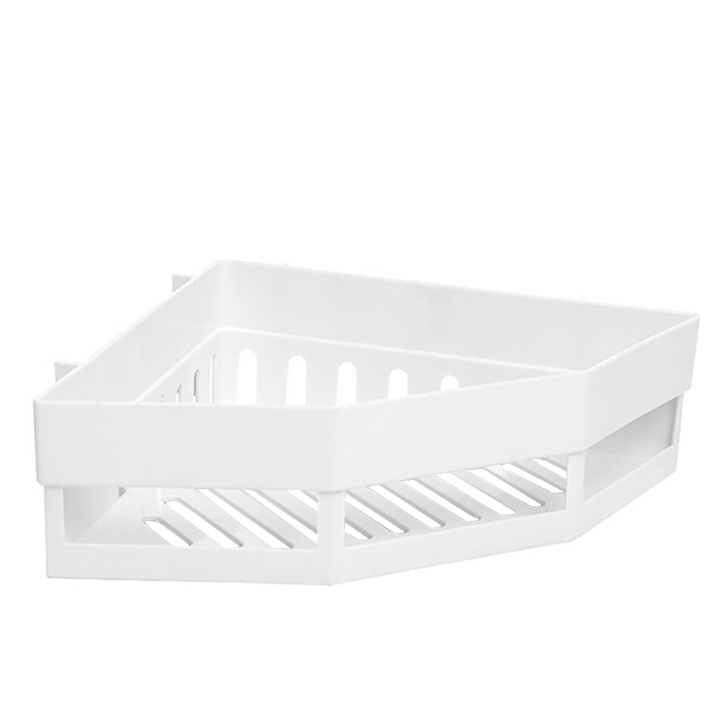 TM-Bathroom Corner Storage Rack Holder Self Adhesive Wall Mounted Shampoo Shower Basket Washing Shelf