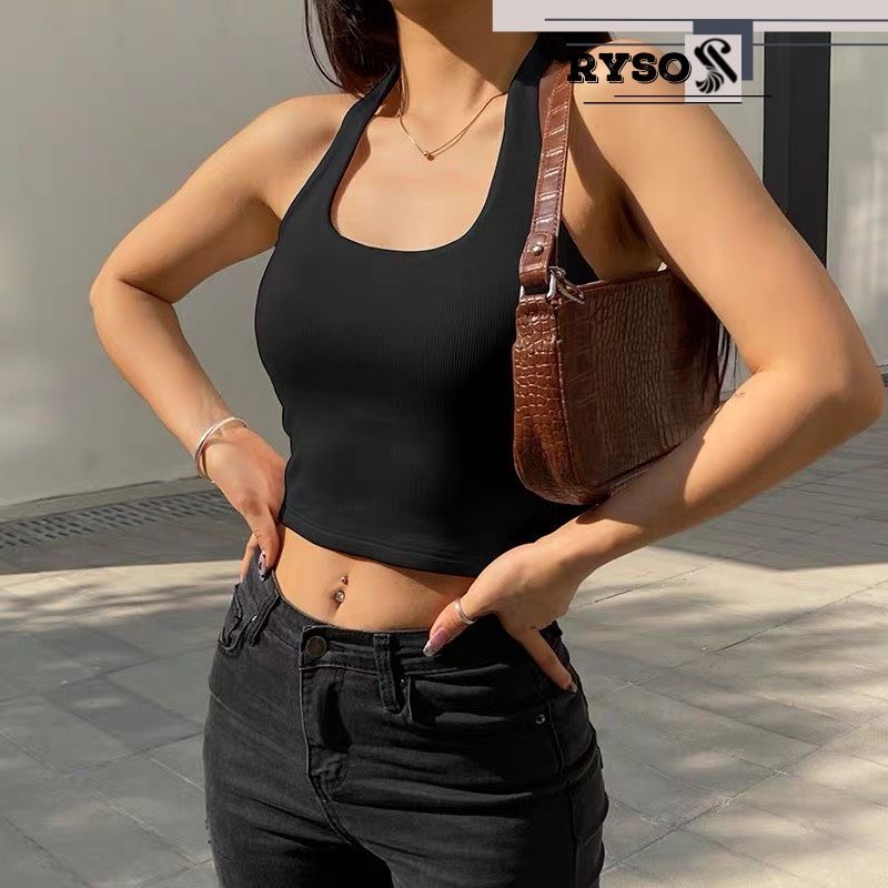 Áo Croptop Nữ Choàng Cổ Kiểu Yếm Hở Lưng Gợi Cảm, Áo kiểu nữ chất vải tốt mặc đẹp RYSO