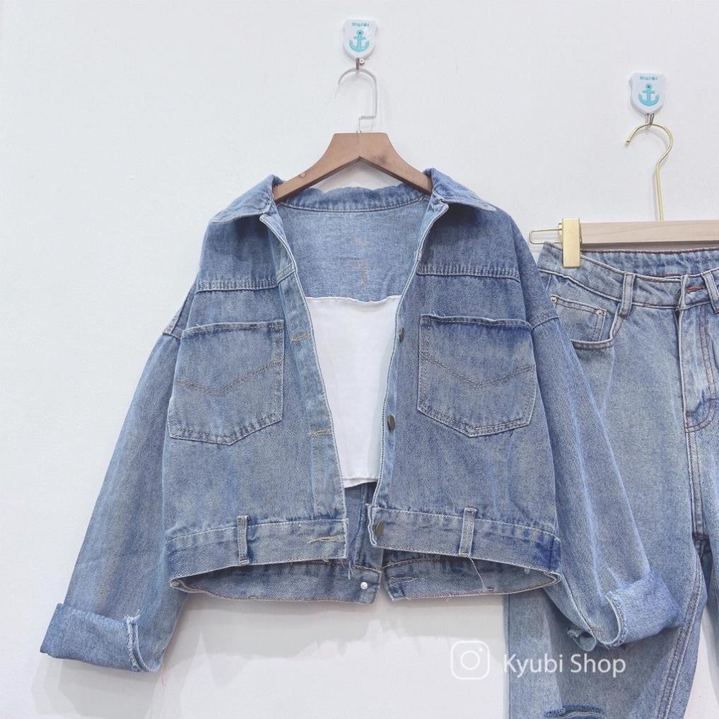 ÁO KHOÁC CROPTOP JEANS WASH | BigBuy360 - bigbuy360.vn