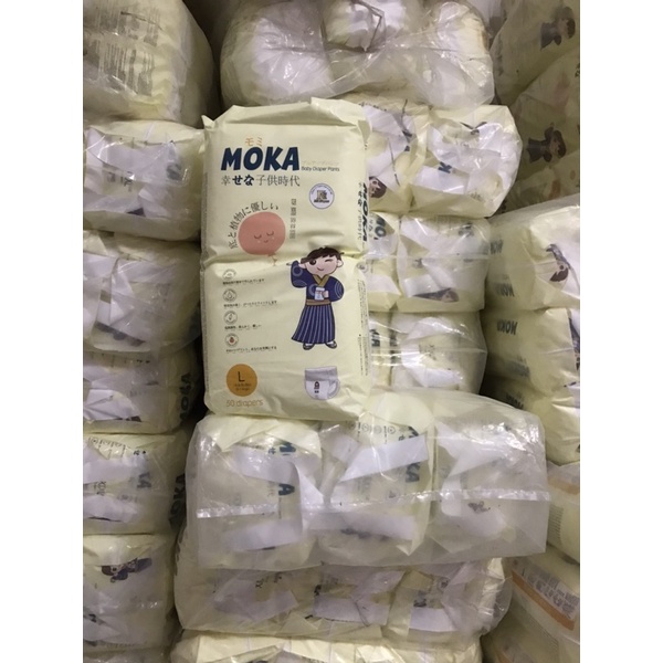 Tã/bỉm quần MoKa nhật chính hãng 50 miếng đủ size M đến 5xl siêu thấm hút