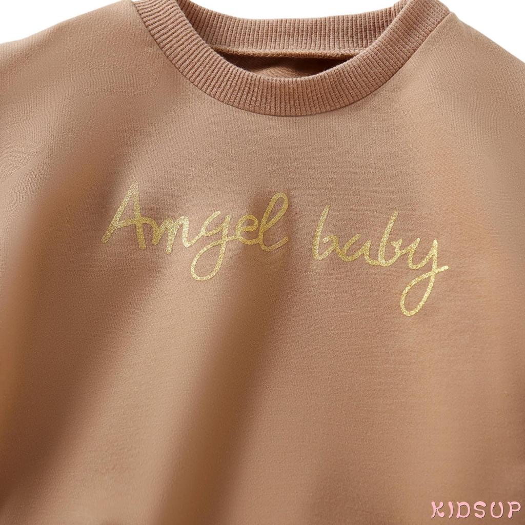 Bộ áo liền quần cổ tròn tay ngắn in chữ thời trang mùa hè cho bé