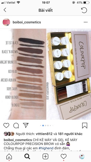 (LUÔN HỎI KHO TRƯỚC KHI ĐẶT) GEL KẺ MÀY COLOURPOP (KHÔNG KÈM CỌ) | BigBuy360 - bigbuy360.vn