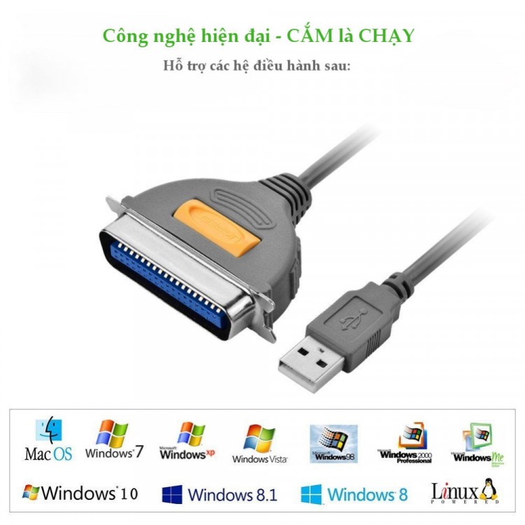 Cáp máy in USB sang IEEE 1284 Parallel dài 2M UGREEN 20225