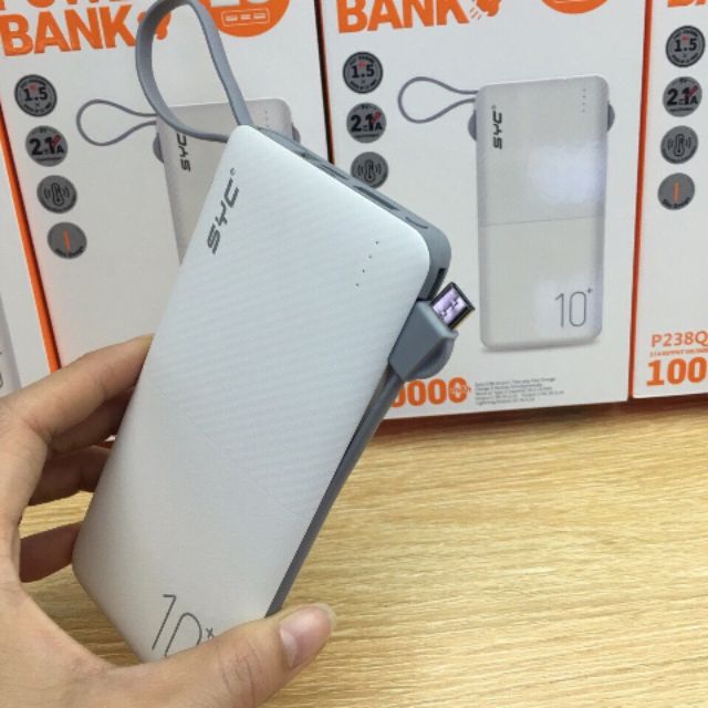 Pin sạc dự phòng 10000mah chính hãng syc p238q