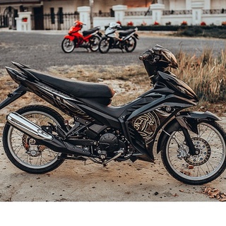 Tem rời exciter lc 135 indo dán xe đen - tem chất