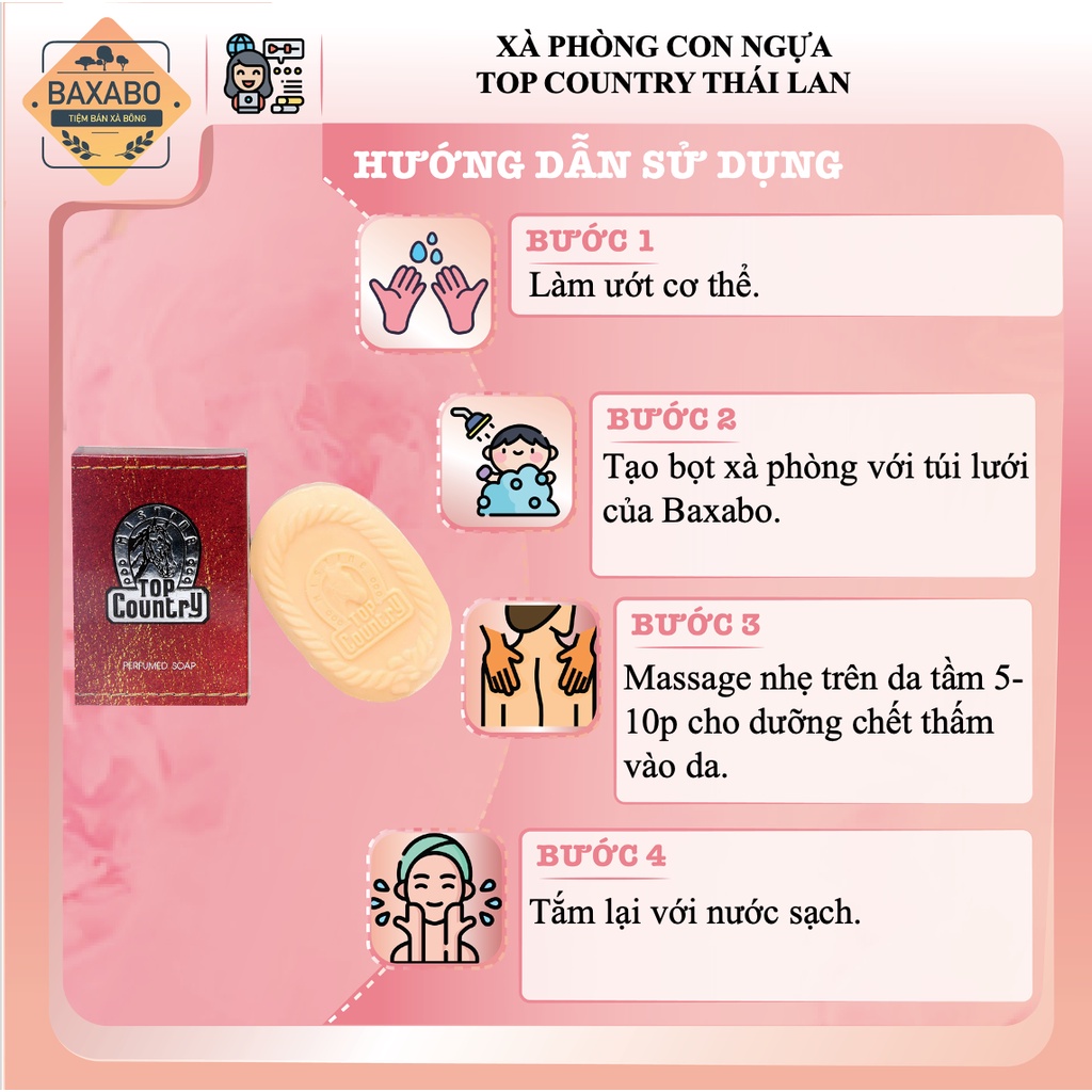 XÀ PHÒNG CON NGỰA TOP COUNTRY THÁI LAN - PERFUMED SOAP- XÀ PHÒNG KHỬ MÙI HÔI CƠ THỂ - HÀNG CHÍNH HÃNG