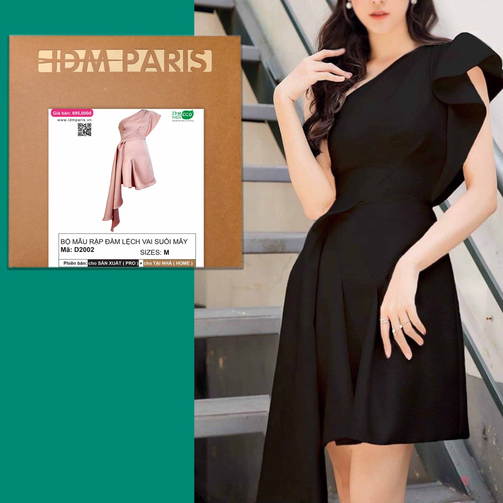 [Rập Giấy] Mẫu Hot 2021-Bộ Rập Đầm Lệch Vai Suối Mây- Váy Đầm Thiết Kế , Cao Cấp , Sang Chảnh -D2002