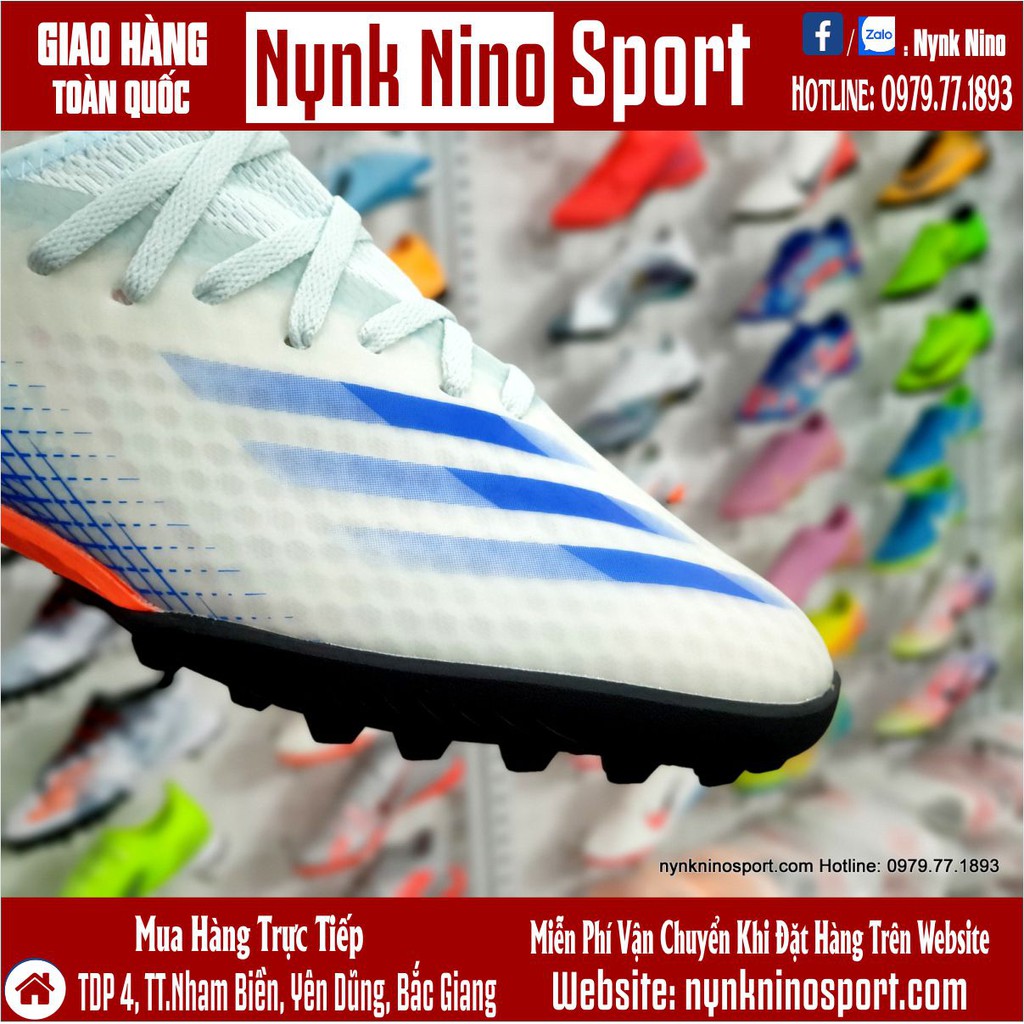 Giày Bóng Đá Adidas X Ghosted.3 Xanh Ngọc Đế Cam HQ TF