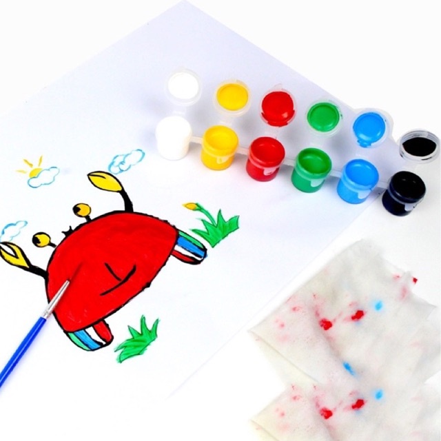 Màu Nước Acrylic 12 Màu 5ml Stacom Vẽ Áo, Thuỷ tinh…