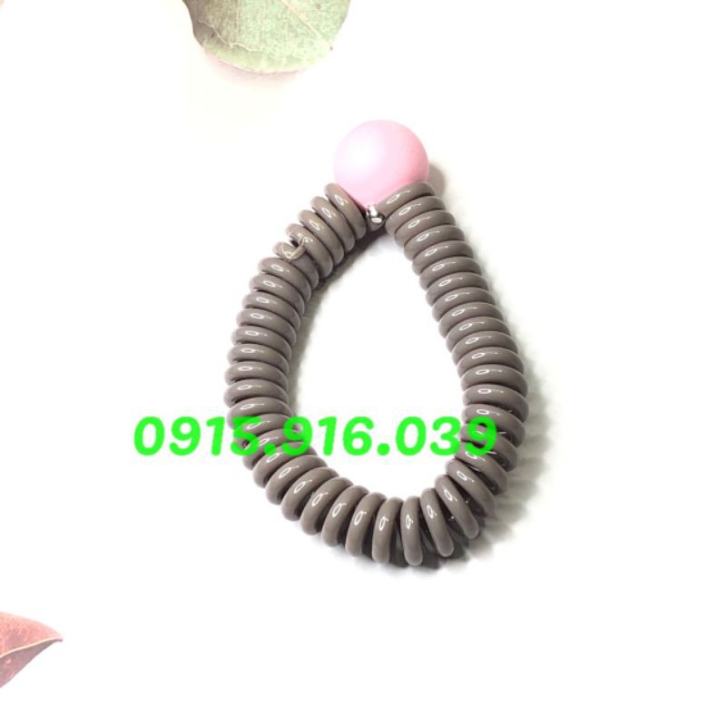 Cột Tóc Dạng Lò Xo Mix Hạt Màu, Buộc Tóc Lò Xo