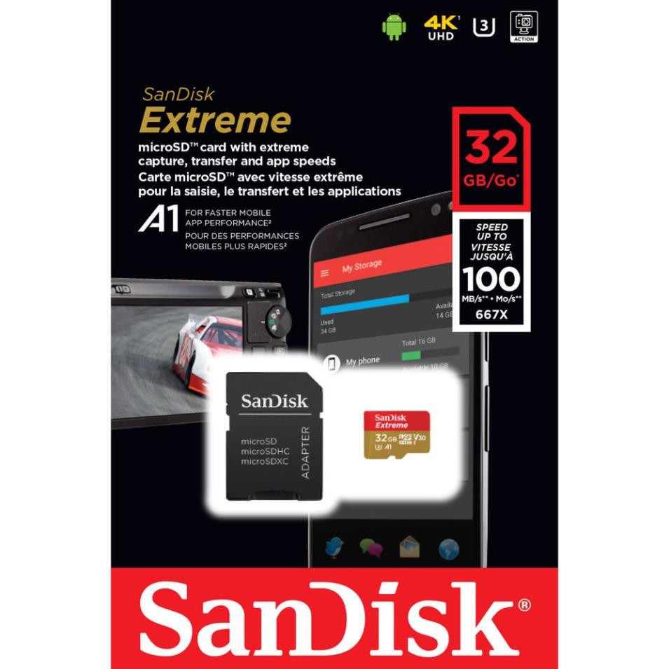 Thẻ nhớ MicroSDHC SanDisk Extreme 32GB/64GB hàng chính hãng | BigBuy360 - bigbuy360.vn