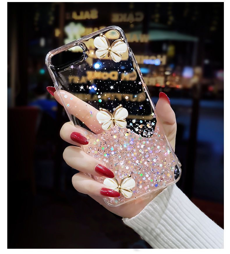 Ốp điện thoại Kim TuyếN HìNh BướM Cho iPhone 12 11 13 14 Pro MAX SE 2020 XS MAX X XR 6 7 8 Plus