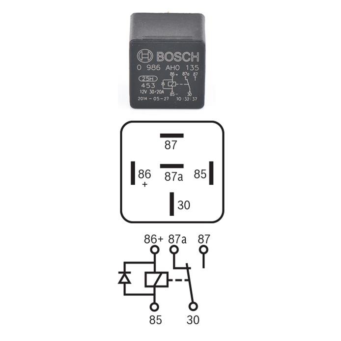 Rờ le Relay 5 chân 12v 30A BOSCH 0986AH0135