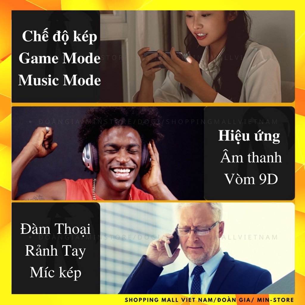 Combo Tai nghe Bluetooth Gaming K8 không dây tặng găng âm trầm đầy đủ Chống ồn chủ động HiFi Stereo
