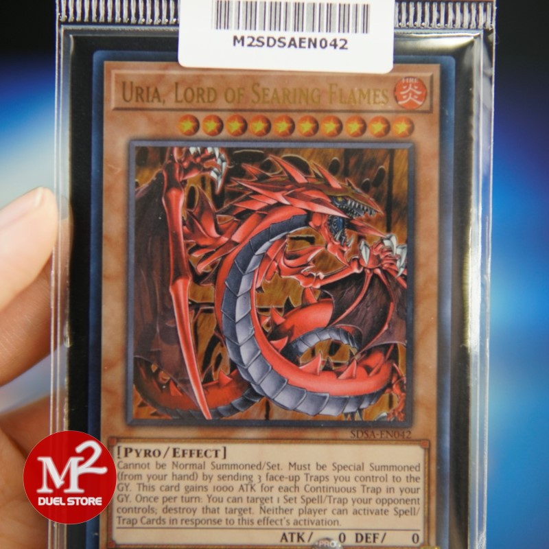 Lá bài Yugioh SDSA-EN042 Uria, Lord of Searing Flames - Ultra Rare - Đóng gói theo tiêu chuẩn M2SCCQ-Lite