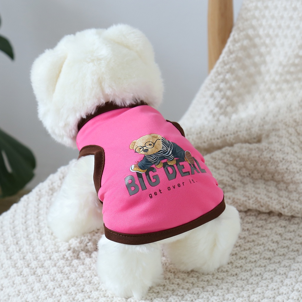 Áo Sát Nách Mỏng Thoáng Khí In Họa Tiết Hoạt Hình Dễ Thương Thời Trang Mùa Hè Cho Thú Cưng