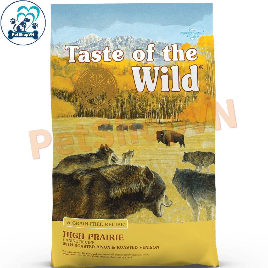 12KG THỨC ĂN HẠT CHO CHÓ TRƯỞNG THÀNH TASTE OF THE WILD HIGH PRAIRIE vị Bò Rừng và Nai Nướng