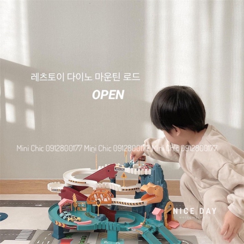 Đường Đua Khủng long siêu tốc kết hợp Garage Đỗ Xe Ô Tô 5 tầng