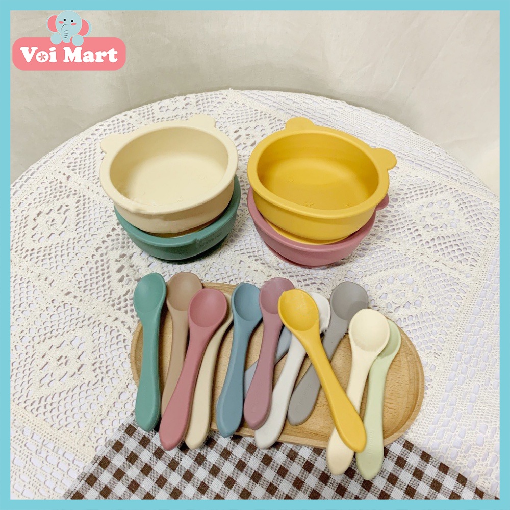 Thìa Ăn Dặm Silicon Cho Bé, Thìa Ăn Dặm Bảo Vệ Nướu Chất Liệu Cao Cấp An Toàn