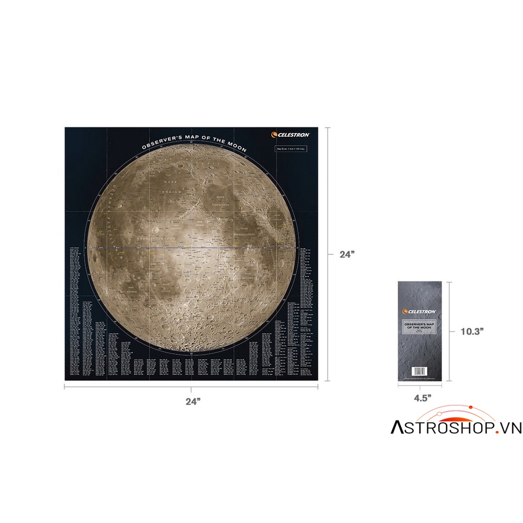 Bản đồ quan sát Mặt Trăng- Celestron- Chống nước