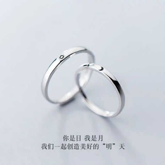 Nhẫn đôi Sun-moon 100% S925