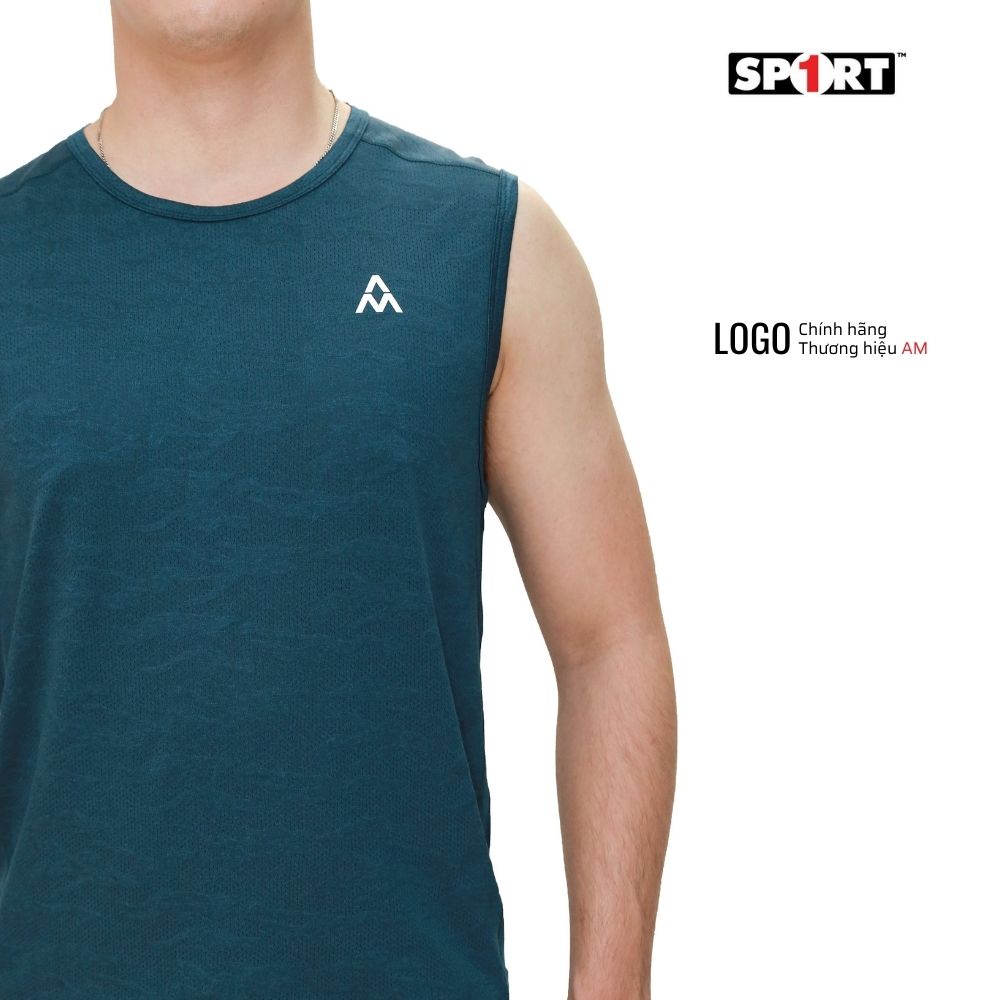 Áo Tanktop, Ba Lỗ Thể Thao Nam AM TTM211 Lưới Siêu Mịn Cổ Tròn Thời Trang.