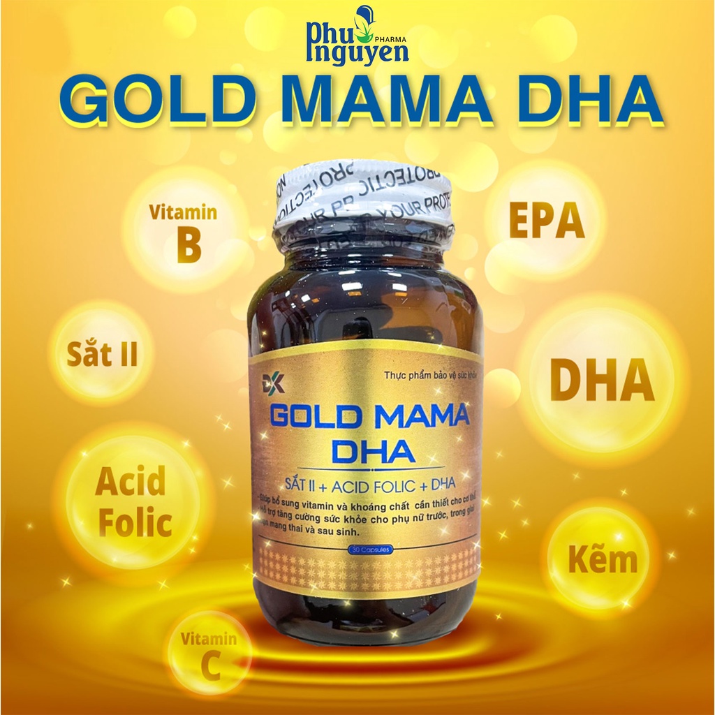 Viên Uống Dầu Cá Bổ Sung Vitamin Khoáng Chất Cho Phụ Nữ Trước Và Trong Thời Kỳ Bầu Gold Mama DHA