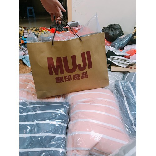 Chăn đũi kẻ mẫu mới 2019 - Chăn muji xuất Nhật