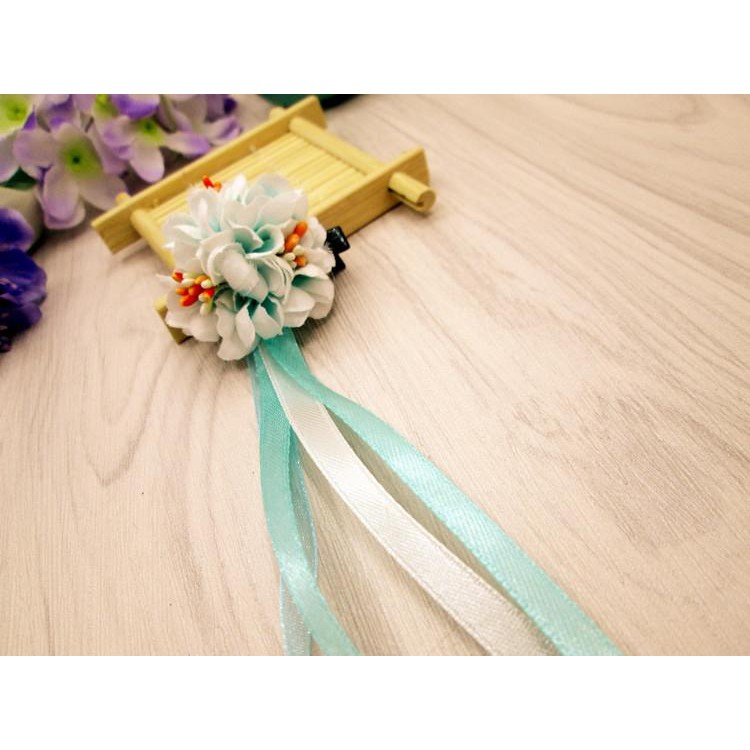 Cài tóc cổ trang bông hoa lụa rơi dài cosplay