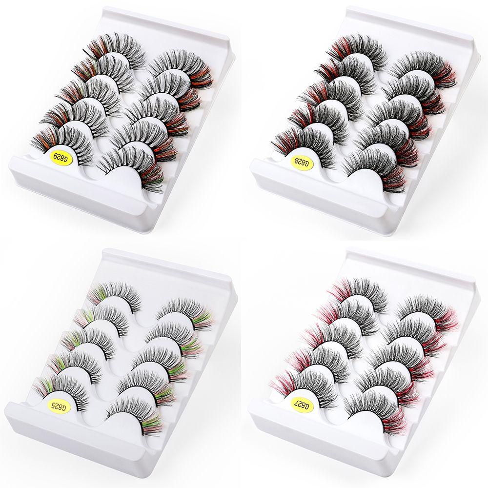 Bộ 5 Cặp Lông Mi Giả 7-18mm Tự Nhiên Màu Sắc Thời Trang Dành Cho Bạn Nữ