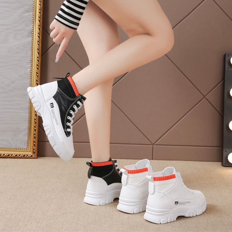 Giày Boot Nữ canvas Thiết Kế Thời Trang Trẻ Trung, Năng Động Cá Tính ,Đế Độn Giúp Tăng Chiều Cao Phiên bản Hàn Quốc