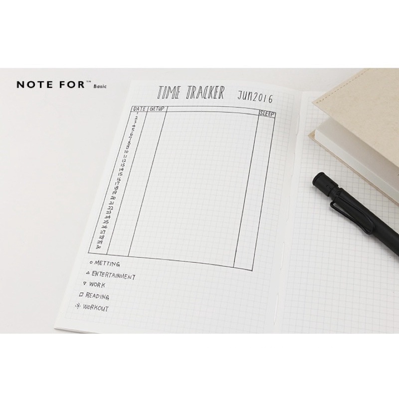 Sổ Note for basic grid blank line size A5 A6 làm bullet journal/planner/nhật ký/scrapbook Hàn Quốc Tẻn Tẻn