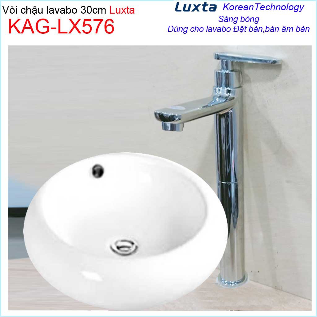 Vòi lavabo lạnh Luxta, Vòi chậu rửa cao 30cm, vòi lạnh lavabo đặt bàn KAG-LX576