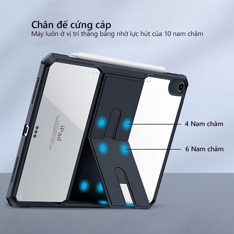 Ốp lưng XUNDD iPad Gen 9 / 8 / 7 ( 10.2-inch, 2021/2020/2019 ) Chống trầy, Chống sốc, Viền TPU, Mặt lưng chân đế