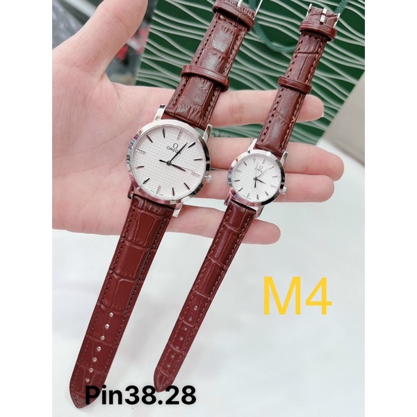 Đồng hồ Omega nam nữ  1 cặp dây da