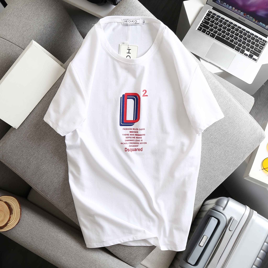 Áo thun nam cổ tròn tay ngắn phối in hình LV đen trắng form ôm dáng chất vải thun cotton lạnh thoáng mát | BigBuy360 - bigbuy360.vn