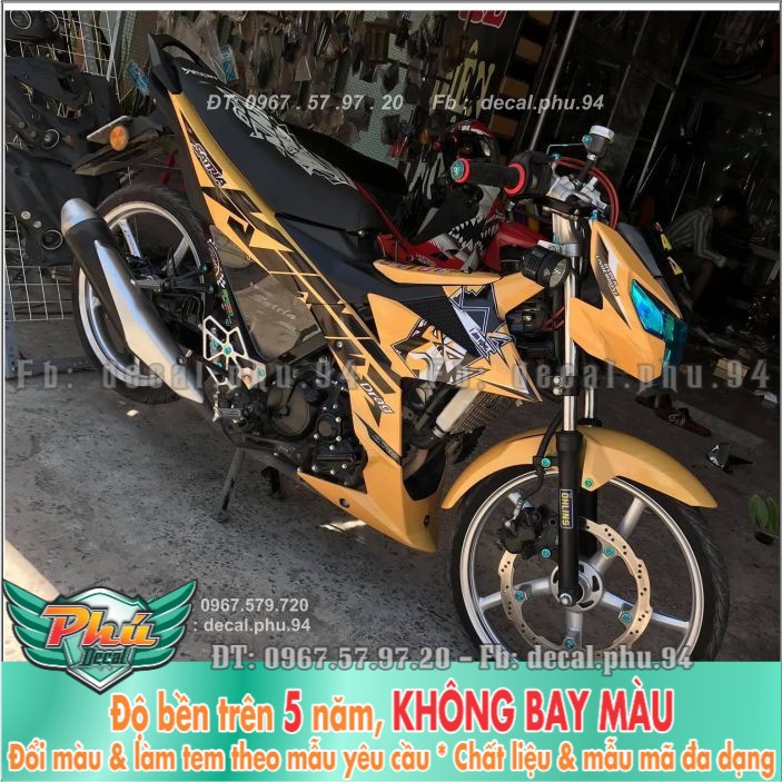 Tem rời Satria Kingđrang vàng đen (H) -1