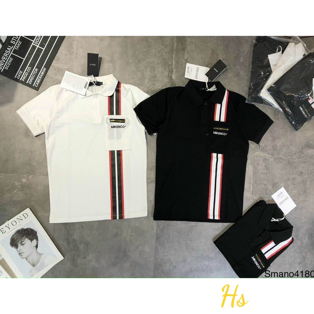 Áo thun polo nam nữ,áo cổ bẻ túi khoá mikenco,chất liệu cotton su mềm