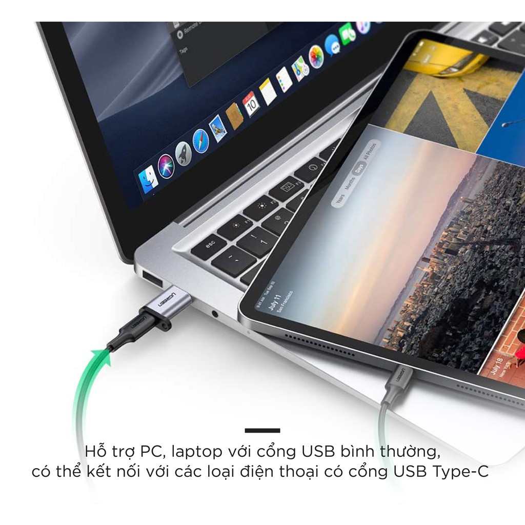 Đầu chuyển đổi USB-C sang USB 3.0 UGREEN US276 | Hỗ trợ tốc độ 200MB/s | Kích thước gọn nhẹ | Bảo Hành 18 Tháng 1