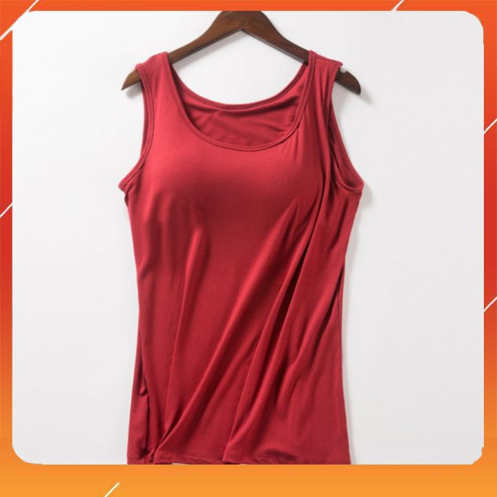 Áo phông nữ sát nách ba lỗ có đệm ngực chất cotton co giãn 4 chiều thoải mái thoáng mát ôm body
