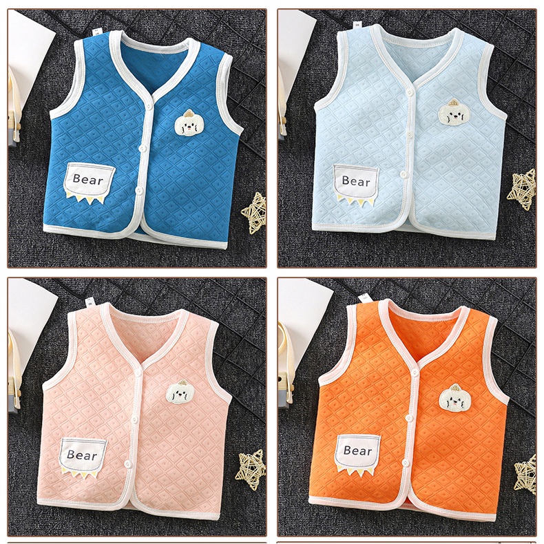 Áo Khoác Phao Lót Lông Cừu Dày Ba Lớp Giữ Ấm Mùa Đông Cho Bé 60-120CM