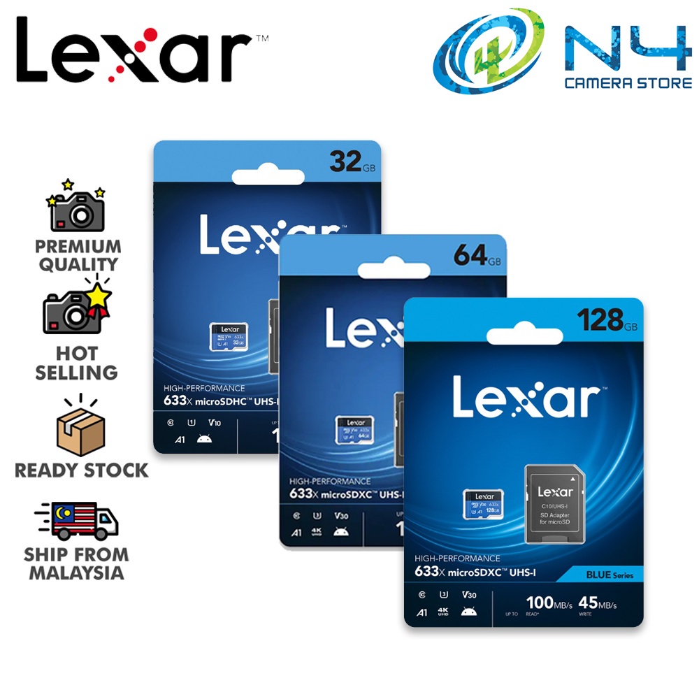 Thẻ Hiệu Suất Cao Lexar 633x Micro Sdhc / Micro Sdxc UHS-I (32GB / 64GB / 128GB / 256GB / 512GB)